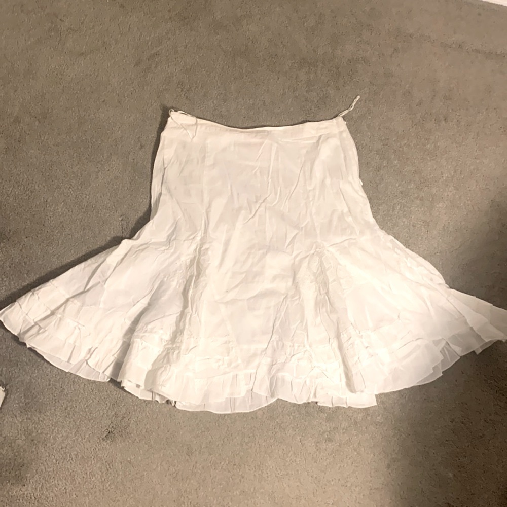 White skirt summer style - flair and lined